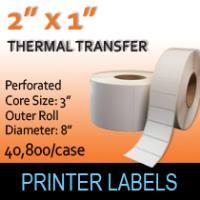 Thermal Transfer Labels 2" x 1" Perf